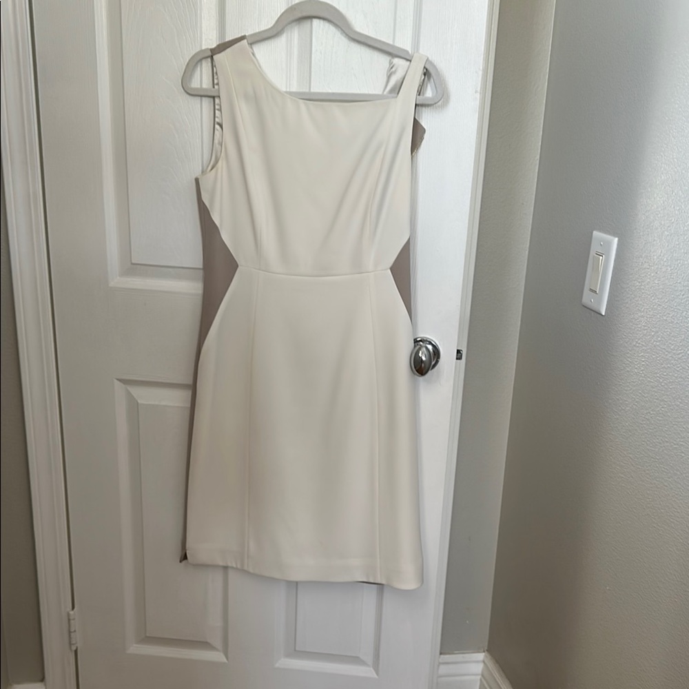 Elegant Cream Sleeveless Dress